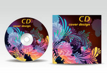 CD光盘贴光盘盒矢量图