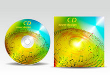 CD光盘贴光盘盒矢量图3