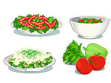 卡通蔬菜沙拉矢量图2