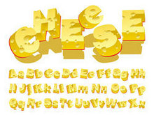 奶酪创意字母矢量图