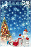 雪花花纹边框圣诞背景PSD素材