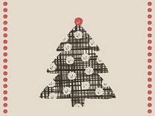 圣诞树贺卡—矢量图