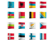 各国国旗标签矢量图