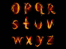 火焰英文字母—矢量图