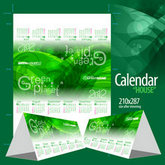 2012新年绿色花纹台历矢量图