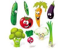 卡通蔬菜表情矢量图
