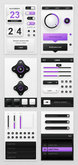 紫色网页按钮控件psd素材