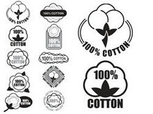 100%纯棉标签标识矢量图3