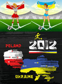 2012波兰对乌克兰欧洲杯赛海报矢量图