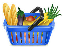 蔬果和购物筐矢量图5
