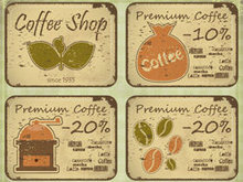 复古咖啡标签卡片矢量图2