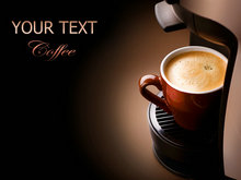 咖啡机与咖啡杯图片素材