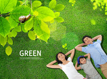 绿色家庭海报psd素材