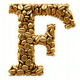 咖啡豆F字母创意图片素材