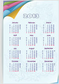 线描底纹2013新年日历矢量图