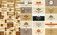 欧美餐厅卡片设计矢量图
