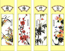 梅兰竹菊传统国画cdr矢量图
