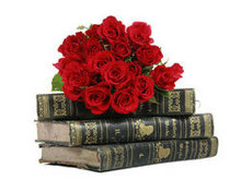 旧书与玫瑰高清图片1