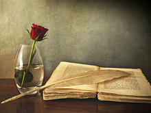 旧书与玫瑰高清图片5