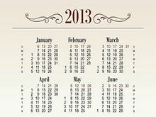 2013年创意日历汇矢量图24