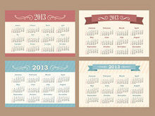 2013年创意日历汇矢量图25