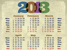2013年创意日历汇矢量图
