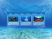蓝色海洋海底网站psd素材