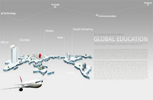 世界地图飞机创意psd素材