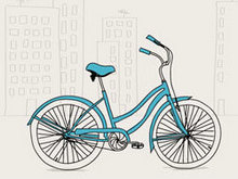 自行车手绘插画矢量图