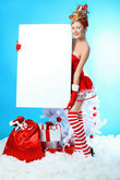 圣诞美女空白牌子图片