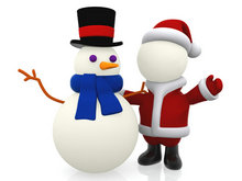 雪人和圣诞老人图片素材