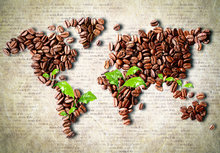 咖啡豆世界地图图片素材