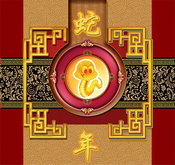 中国传统蛇年包装封面PSD素材