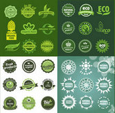 绿色生态食品标识矢量图