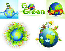绿色环保主题海报矢量图