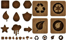 木质纹理标签矢量图