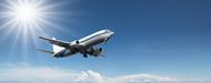 天空阳光云层飞机图片