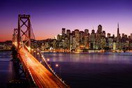 旧金山海湾大桥夜景图片