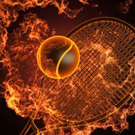 网球拍火焰高清图片