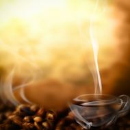 咖啡豆创意白色烟雾图片