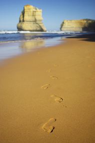 沙滩脚印非主流图片