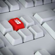 键盘红色按键高清图片