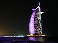 迪拜帆船酒店夜景图片