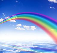 天空彩虹唯美图片
