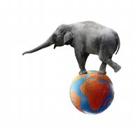 大象踩地球模型图片素材