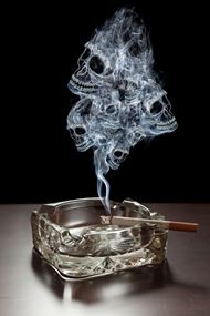 香烟烟雾骷髅形状图片