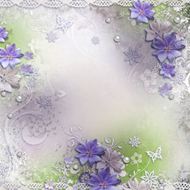 紫色花朵边框背景图片