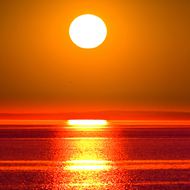 高清海边夕阳图片