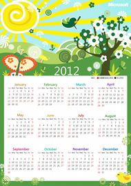 2012年桌面日历图片