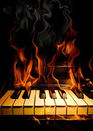 高清钢琴火焰图片